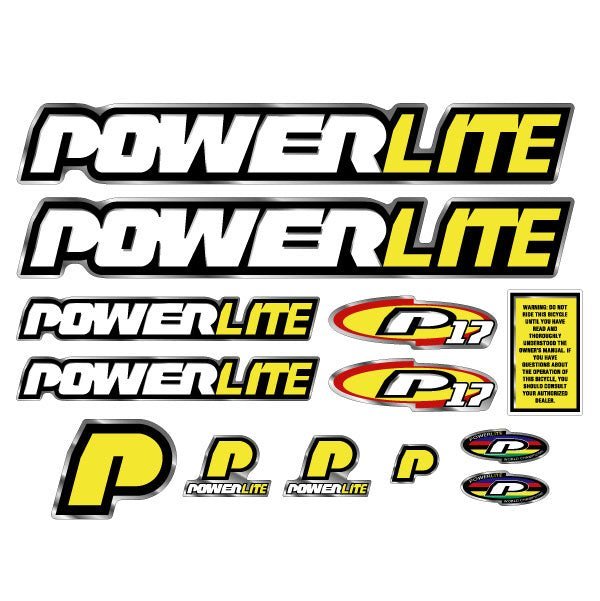 Powerlite - 1997 P17 Chrome decal set - old school bmx - Bmx Products AU