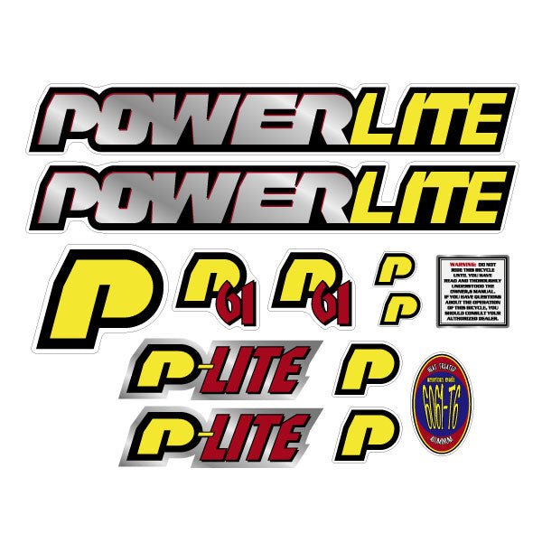 Powerlite - 1998 P61 decal set - Bmx Products AU