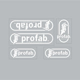 Pro Fab - decal set - Solid White on clear - Old school bmx - Bmx Products AU