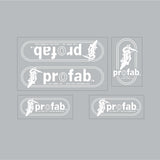 ProFab - decal set - White outline on clear - Old school bmx - Bmx Products AU