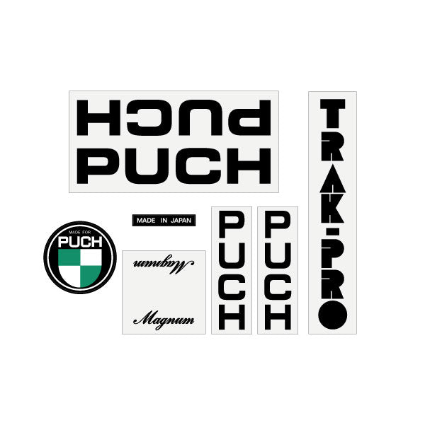 Puch - Magnum Track Pro - Black on clear decal set - old school bmx - Bmx Products AU