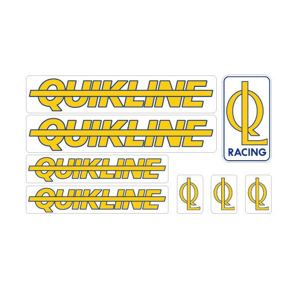 Quickline - Racing decal set in Yellow - Old school bmx - Bmx Products AU