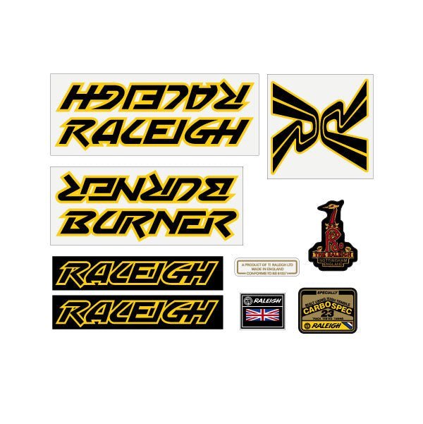 Raleigh - Burner MK1 looptail Gen 1 decal set - Old school bmx - Bmx Products AU