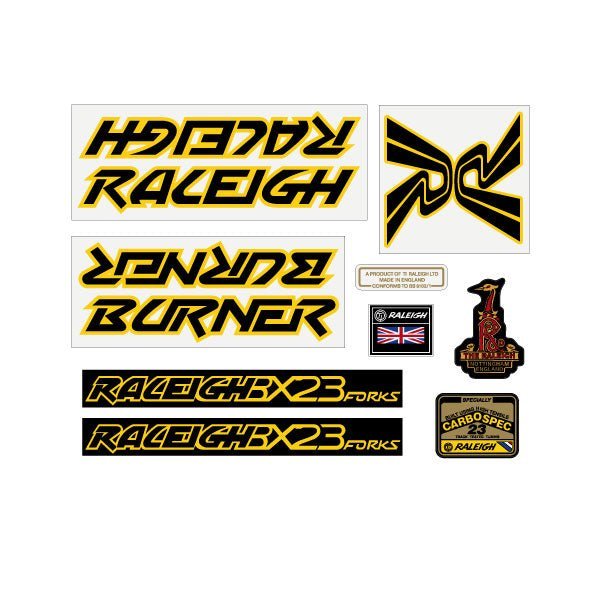 Raleigh - Burner MK1 looptail Gen 2 decal set - Old school bmx - Bmx Products AU