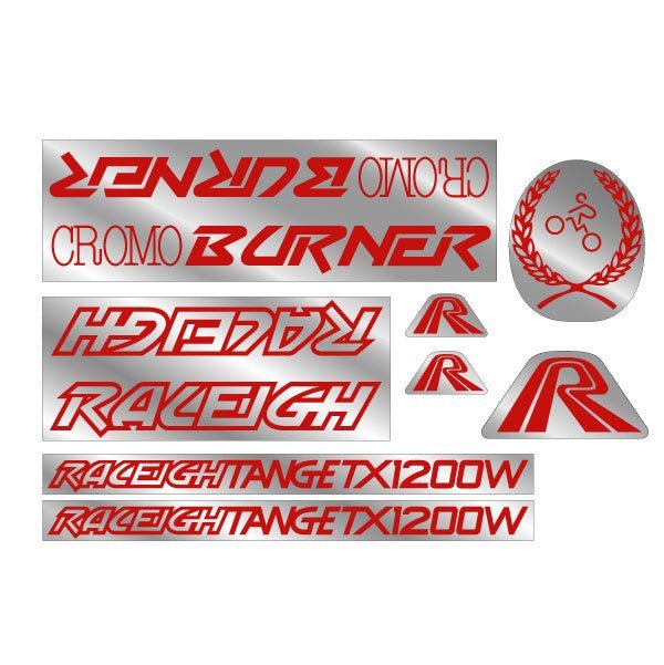 Raleigh - Cromo Burner decal set - Old school bmx - Bmx Products AU