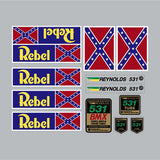 Rebel - Freestyle on white decal set - old school bmx - Bmx Products AU