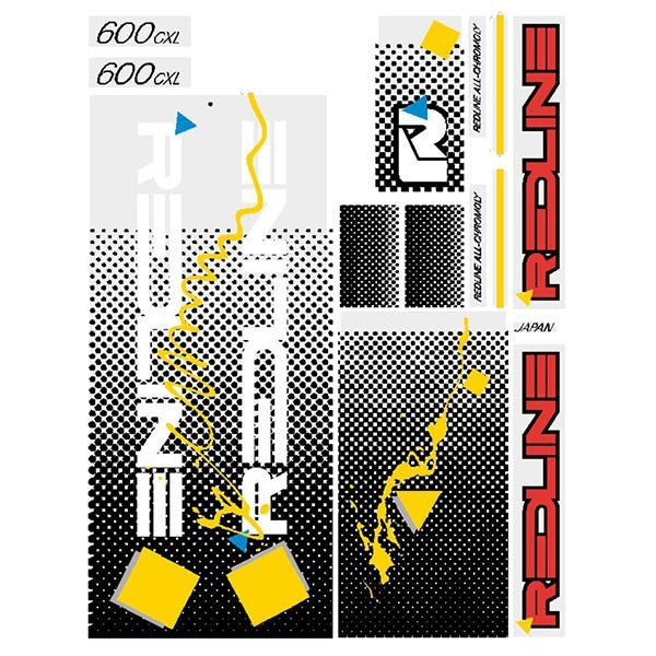 Redline - 1986 600CXL for red frame Decal set - Old school bmx - Bmx Products AU