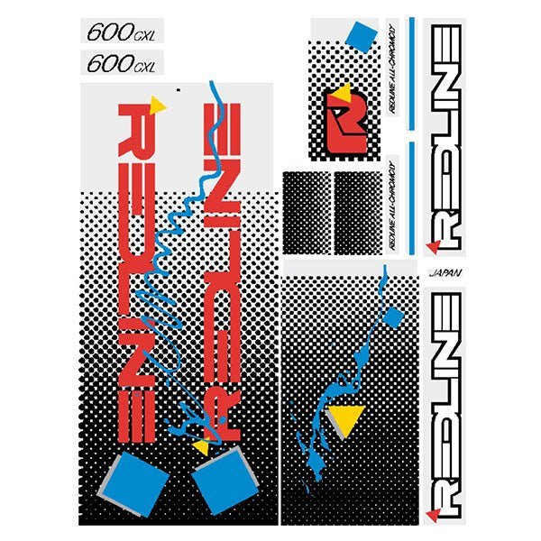 Redline - 1986 600CXL for white frame Decal set - Old school bmx - Bmx Products AU