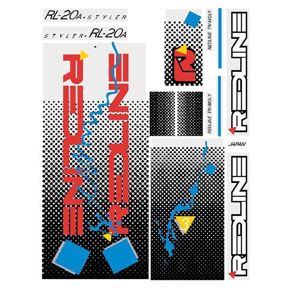 Redline - 1986 RL20A for white frame Decal set - Old school bmx - Bmx Products AU