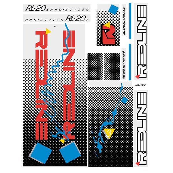 Redline - 1986 RL20II for white frame Decal set - Old school bmx - Bmx Products AU