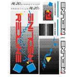 Redline - 1986 RL20II for white frame Decal set - Old school bmx - Bmx Products AU