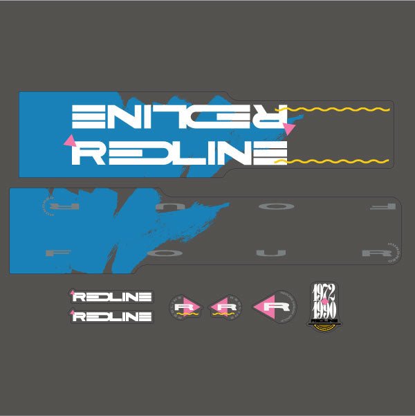Redline - 1990 400EXL Decal set - for Grey & Blue frame - Old school bmx - Bmx Products AU
