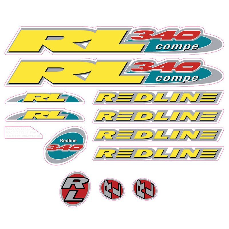 Redline - 1995 - RL340 for painted frame - Decal set - Old school bmx - Bmx Products AU
