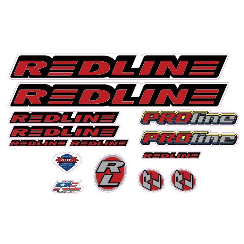 Redline - 1997 - PROLINE - For Chrome frame Decal set - Old school bmx - Bmx Products AU