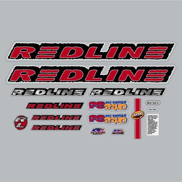 Redline - 1999 - FS840 Decal set - for Chrome frame - Old school bmx - Bmx Products AU