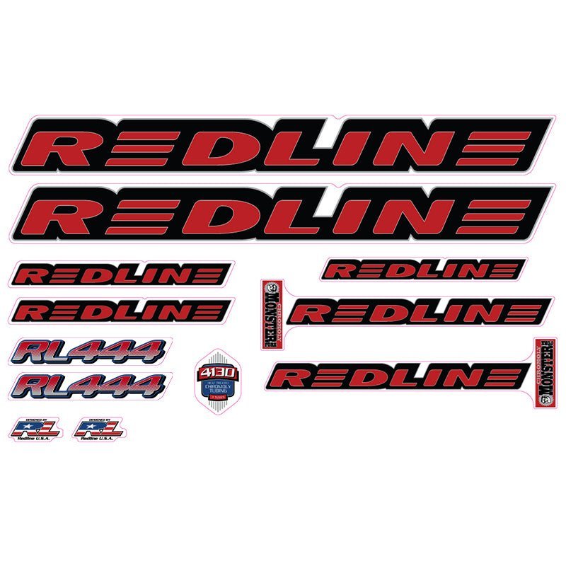 Redline - 1999 - RL444 for chrome frame - Decal set - Old school bmx - Bmx Products AU
