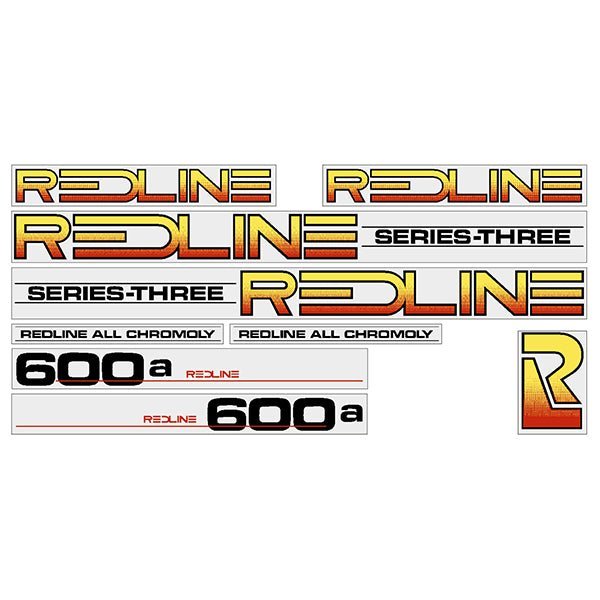 Redline - 600A - BLACK - Series 3 decal set - Old school bmx - Bmx Products AU