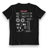 Redline - 80's Flight Cranks box art logo - Black Tshirt - old school bmx - Bmx Products AU