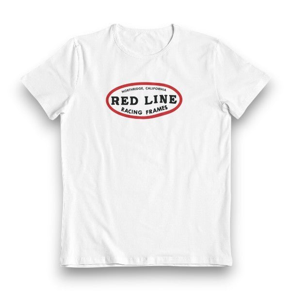 Redline - Northridge Oval Logo - White TShirt - old school bmx - Bmx Products AU