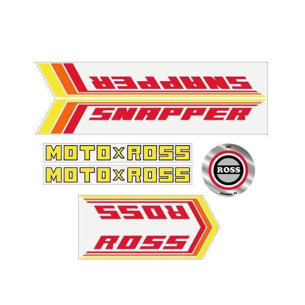 Ross - Snapper - Red decal set - Old School BMX - Bmx Products AU