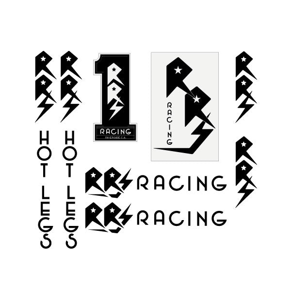 RRS - Gen2 - BLACK on clear decal set - Old school bmx - Bmx Products AU