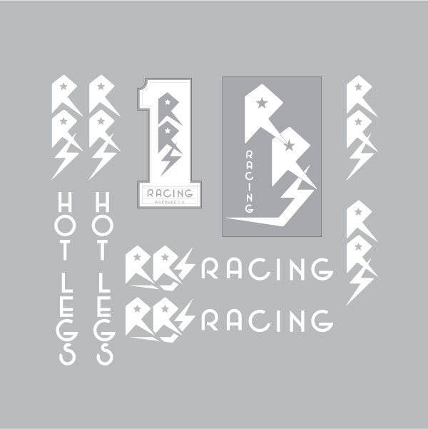 RRS - Gen2 - WHITE on clear decal set - Old school bmx - Bmx Products AU