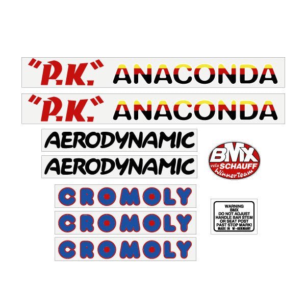 Schauff - PK Anaconda decal set - Old school bmx - Bmx Products AU