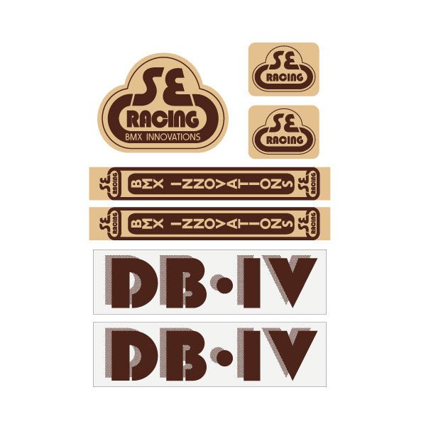 SE Racing - 80'S DBIV decal set in BROWN - Old school bmx - Bmx Products AU