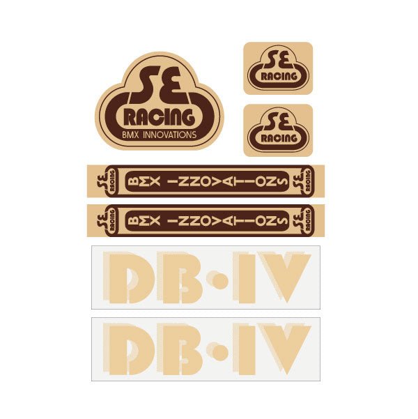 SE Racing - 80'S DBIV decal set in TAN - Old school bmx - Bmx Products AU
