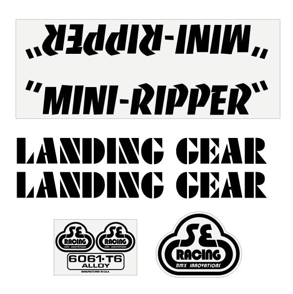 SE Racing - 80'S Mini Ripper decal set in black - Old school bmx - Bmx Products AU