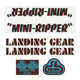 SE Racing - 80'S Mini Ripper decal set in brown with blue drop shadow - Old school bmx - Bmx Products AU