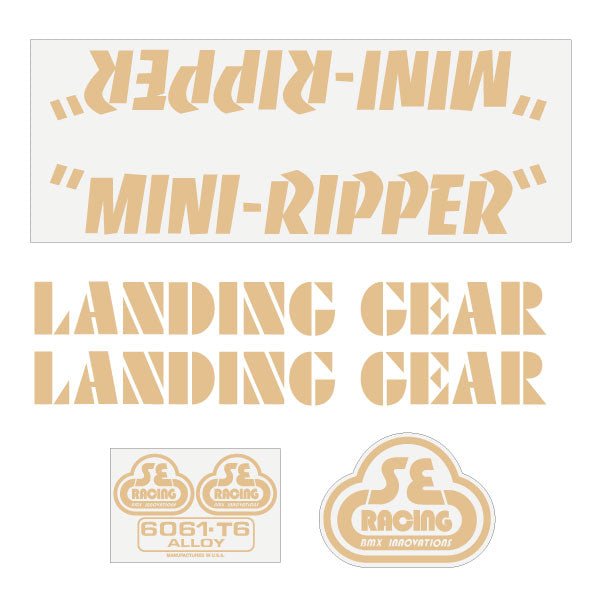 SE Racing - 80'S Mini Ripper decal set in tan - Old school bmx - Bmx Products AU
