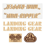 SE Racing - 80'S Mini Ripper decal set in tan with brown drop shadow - Old school bmx - Bmx Products AU