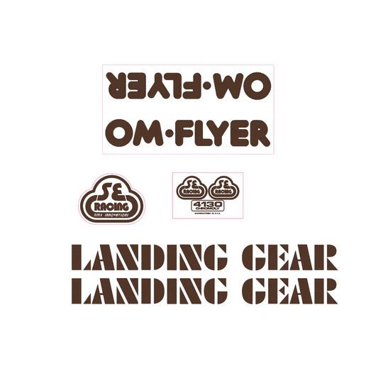 SE Racing - 80'S OM FLYER decal set in brown - Old school bmx - Bmx Products AU