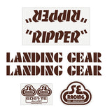 SE Racing - 80'S Ripper decal set in brown - Old school bmx - Bmx Products AU