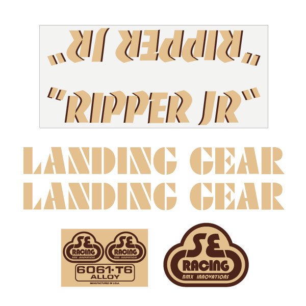 SE Racing - 80'S Ripper JR decal set in tan with brown drop shadow - Old school bmx - Bmx Products AU