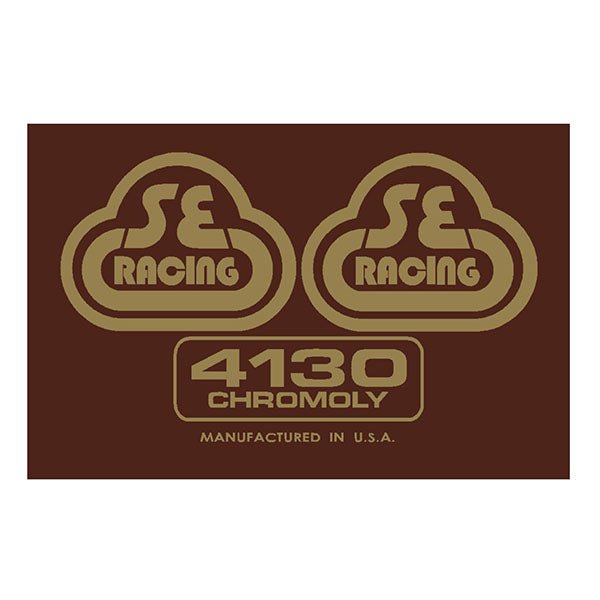 SE Racing - 80'S Seat tube decal - 4130 brown with gold - Old school bmx - Bmx Products AU