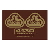 SE Racing - 80'S Seat tube decal - 4130 brown with gold - Old school bmx - Bmx Products AU