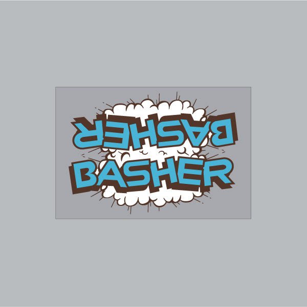 SE Racing - Basher CLOUD Downtube decal in baby blue with brown shadow - Old school bmx - Bmx Products AU