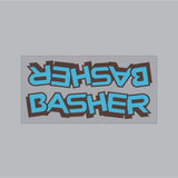 SE Racing - Basher Downtube decal in baby blue with brown shadow - Old school bmx - Bmx Products AU
