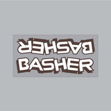 SE Racing - Basher Downtube decal in White with Brown shadow - Old school bmx - Bmx Products AU