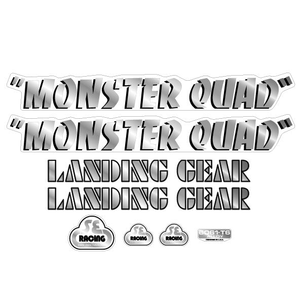 SE Racing - Monster Quad decal set in Black & Chrome - Old school bmx - Bmx Products AU