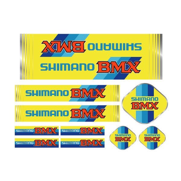 Shimano BMX Yellow custom color decal set - old school bmx - Bmx Products AU