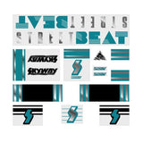 Skyway 1988 - StreetBeat for Black frame on clear decal set - old school bmx - Bmx Products AU