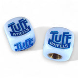 SKYWAY - 70's TUFF WHEELS logo Dice Tire Valve Caps (Pair) - White - old school bmx - Bmx Products AU