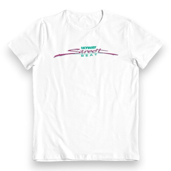 Skyway - Street Beat on Green/Purple on White - Old school bmx Mens T-Shirt - Bmx Products AU