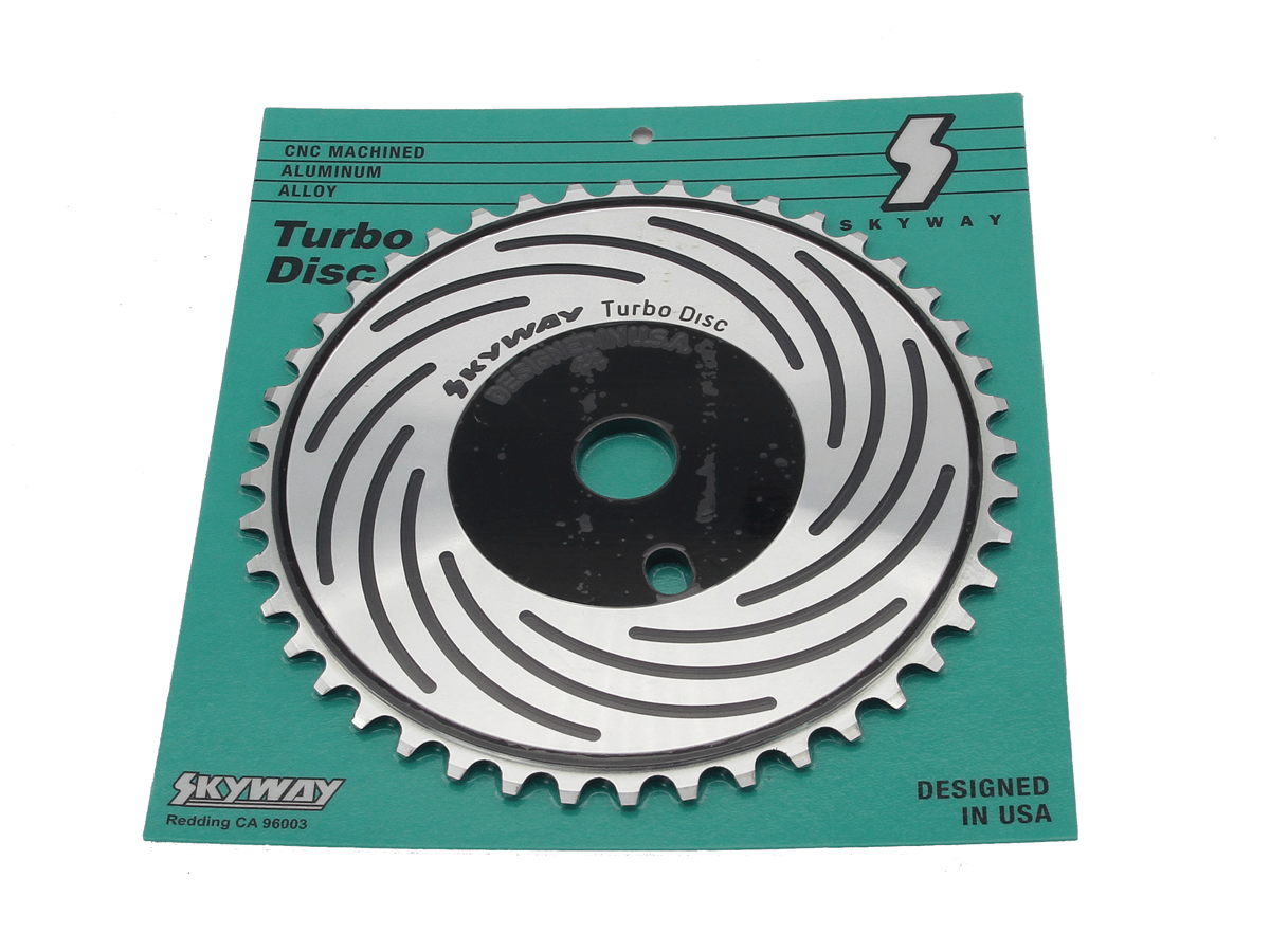 SKYWAY - Turbo disc 44T Sprocket in BLACK - old school bmx - Bmx Products AU