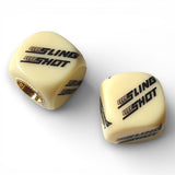 Sling Shot - Logo Dice Tire Valve Caps (Pair) - BONE WHITE - old school bmx - Bmx Products AU
