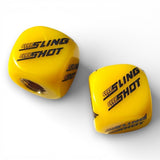 Sling Shot - Logo Dice Tire Valve Caps (Pair) - YELLOW - old school bmx - Bmx Products AU