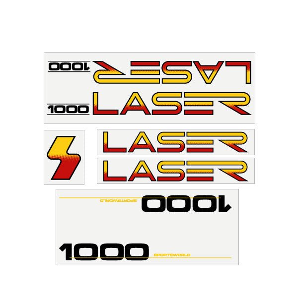 Sportsworld LASER 1000 - decal set - Old school bmx - Bmx Products AU